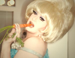 Drag Superstar Lady Bunny, with Carrot