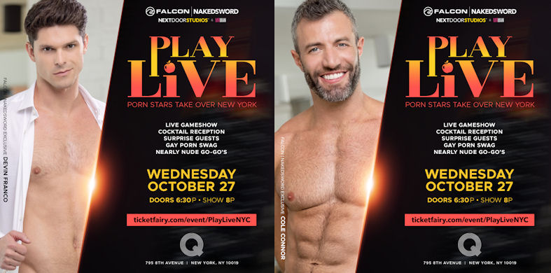 787px x 390px - Attend a Free Taping of Gay Porn Star-Studded 'PLAY: LIVE' In New York! -  TheSword.com