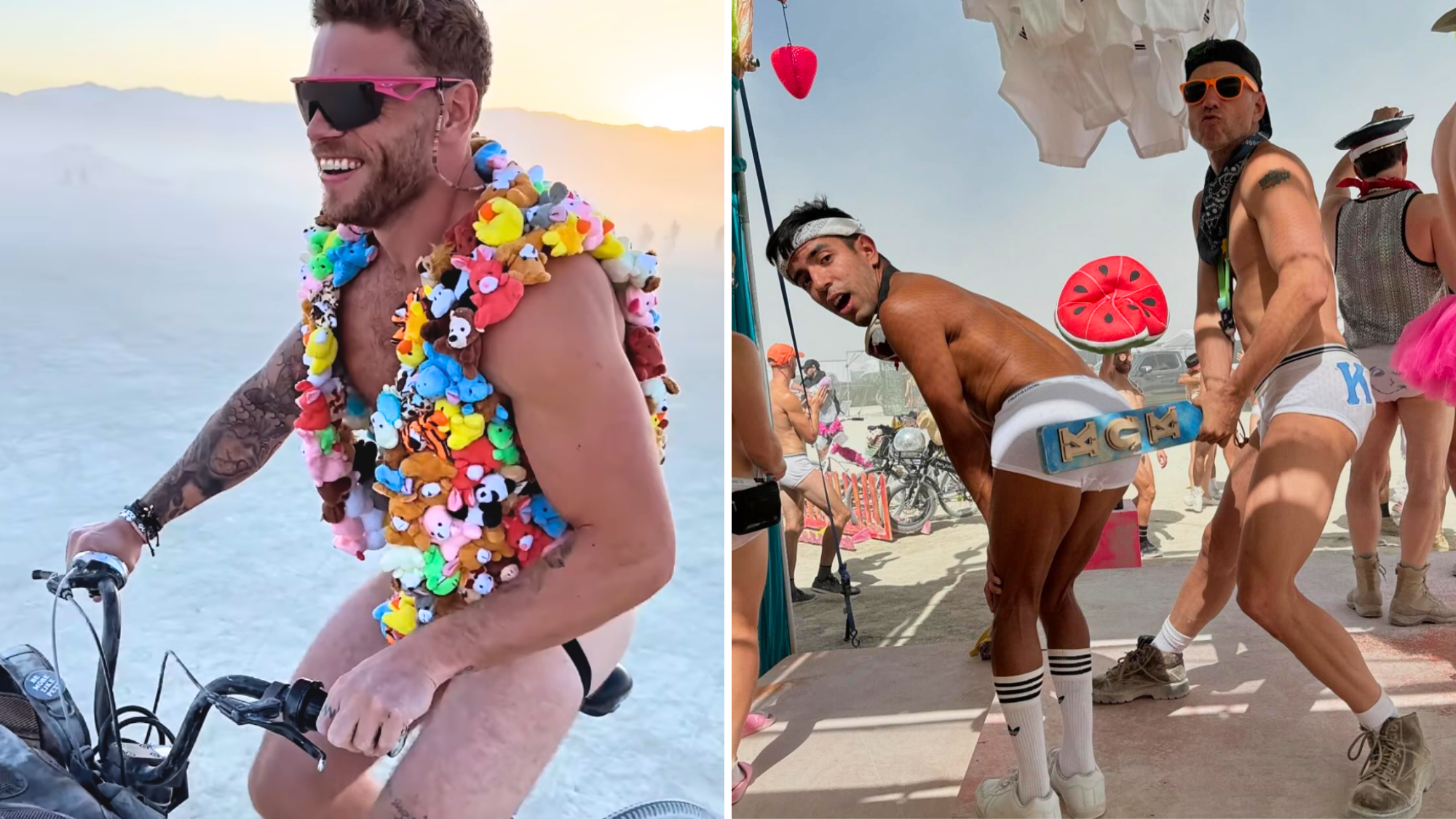 Gus Kenworthy and Milo Miles at Burning Man.